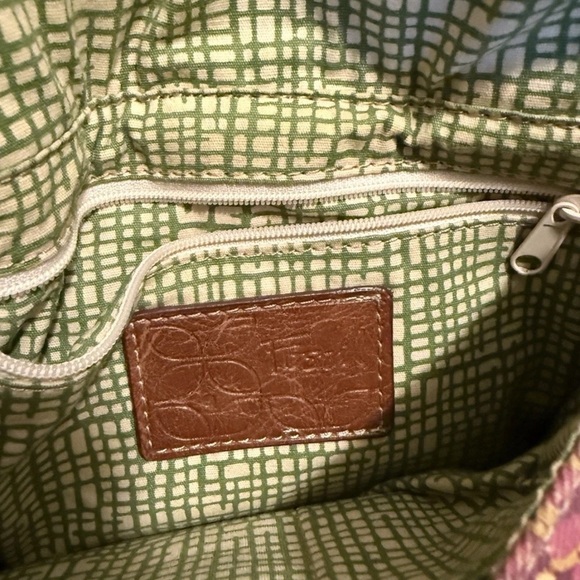 Vintage Fossil Paisley Floral Crossbody Bag Purse Canvas Messenger Hippie Boho - Picture 4 of 8